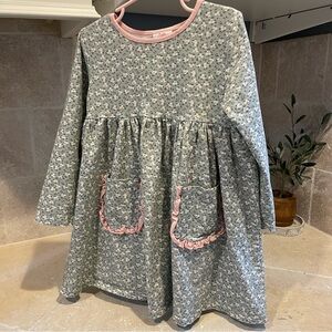 Stitchy Fish Floral Long Sleeve Dress with Pockets, Size 6